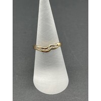 Ladies 14ct Yellow Gold CZ Enhancer Ring (Pre-Owned)