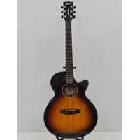 Cort SFX E VB Semi Acoustic Guitar Sunburst Pattern with Case