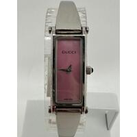 Gucci 1500L Pink Mother of Pearl Rectangular Shaped Analog Display Ladies Watch