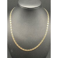 Unisex 9ct Two Tone Gold Fancy Link Necklace (Pre-Owned)
