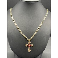 Unisex 10ct Yellow Gold Necklace & Cross Pendant (Pre-Owned)