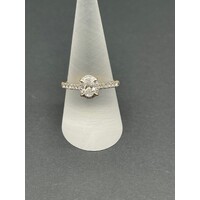 Ladies 18ct Yellow Gold Oval Diamond Engagement Ring (Pre-Owned)