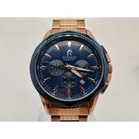 Roberto Carati Blue and Rose Gold Men’s Metal Band Watch (Pre-owned)