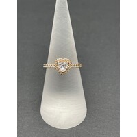 Ladies 14ct Yellow Gold Pandora Heart Ring (Pre-Owned)