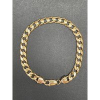 Mens 9ct Yellow Gold Curb Link Bracelet (Pre-Owned)