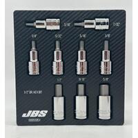 JBS 00055951 9 Piece Hex Bit Socket Set 1/2” Drive SAE ModPak #01