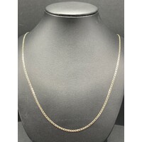 Unisex 9ct Yellow Gold Flat Curb Link Necklace (Pre-Owned)