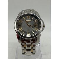 Seiko Solar Two Tone Black Dial Analogue Stainless Steel Men’s Watch
