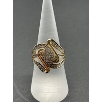 Ladies 10ct Yellow Gold Cluster Diamond Ring (Pre-Owned)