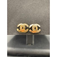 Ladies 18ct Yellow Gold CC Stud Earrings (Pre-Owned)