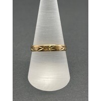 Unisex 18ct Yellow Gold Laser Cute Wedding Band Ring (Pre-Owned)