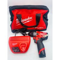 Milwaukee M12FPD 12V Cordless Fuel Hammer Drill with 2.0Ah Battery and Charger