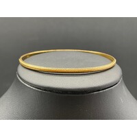 Ladies 22ct Yellow Gold Round ORO Bangle (Pre-Owned)