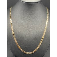 Unisex 9ct Yellow Gold Anchor & Curb Link Necklace