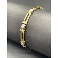 Ladies 9ct Yellow Gold Fancy Bar Link Bracelet