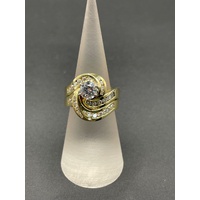 Ladies 18ct Yellow Gold Diamond Wedding Ring Set