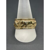 Men's 9ct Yellow Gold Panther Design Ring