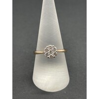 Ladies 10ct Yellow Gold Diamond Cluster Ring