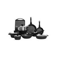The Cooks Collective Classic 10 Piece Non Stick Cookset in Black Cookware Set