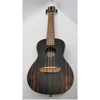 Ortega Guitars Musical Instrument 4 String Ebony Series Ukulele with Hard Case