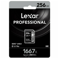 Lexar Professional 1667x SDXC UHS-II 256GB SD Card Silver Series Memory Card