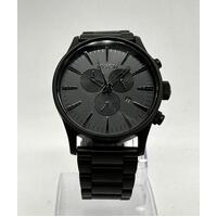 Nixon Sentry Chrono Watch All Gunmetal Never Be Late Men's Stainless Steel