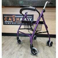 Unbranded Purple Rollator Walker with Seat and Basket Foldable Adjustable