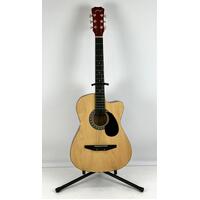 Jixing DD-3800C 6 Strings Acoustic Guitar with Cutaway Body Design