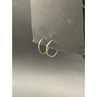 Ladies 9ct Yellow Gold Round Hoop Earrings