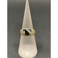 Childs 9ct Yellow Gold CZ Signet Ring