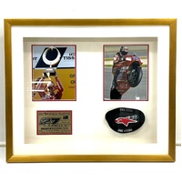 Casey Stoner 2007 Signed Motorbike Gear in Frame with Prints and COA