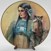 Franklin Mint Heirloom Plate Princess of Wisdom P02219 Native Owl Art