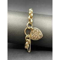 Ladies 9ct Yellow Gold Oval Belcher Link Bracelet