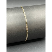 Ladies 9ct Yellow Gold Long Curb Link Anklet
