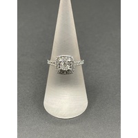 Ladies 18ct White Gold Diamond Halo Ring