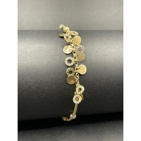 Ladies 18ct Yellow Gold Box Link Charm Bracelet