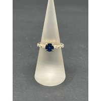 Ladies 18ct Yellow Gold Blue Sapphire and Diamond Ring