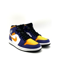 Nike Air Jordan 1 Mid Lakers DQ8426 517 Dark Concord Taxi White Black Shoes 8 US