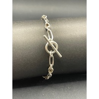 Ladies 925 Sterling Silver Knot Link Bracelet