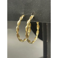 Ladies 9ct Yellow Gold Round Hoop Earrings