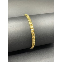Ladies 22ct Yellow Gold Pattern Round Bangle
