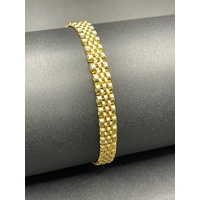 Unisex 18ct Yellow Gold Mesh Link Bracelet