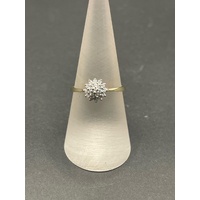 Ladies 9ct Yellow Gold Diamond Cluster Ring