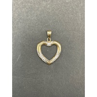 Ladies 9ct Two Tone Gold Heart Pendant