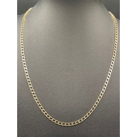 Unisex 9ct Yellow Gold Square Curb Link Necklace