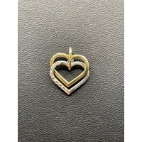 Ladies 9ct Two Tone Gold Heart Pendant