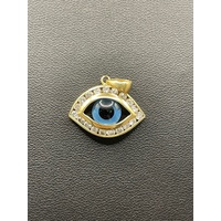 Ladies 18ct Yellow Gold Evil Eye Pendant