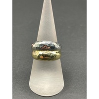 Ladies 18ct Two Tone Gold Double Ring
