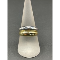 Ladies 18ct Two Tone Gold Double Ring
