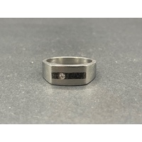 Mens stainless steel Cubic Zirconia Ring